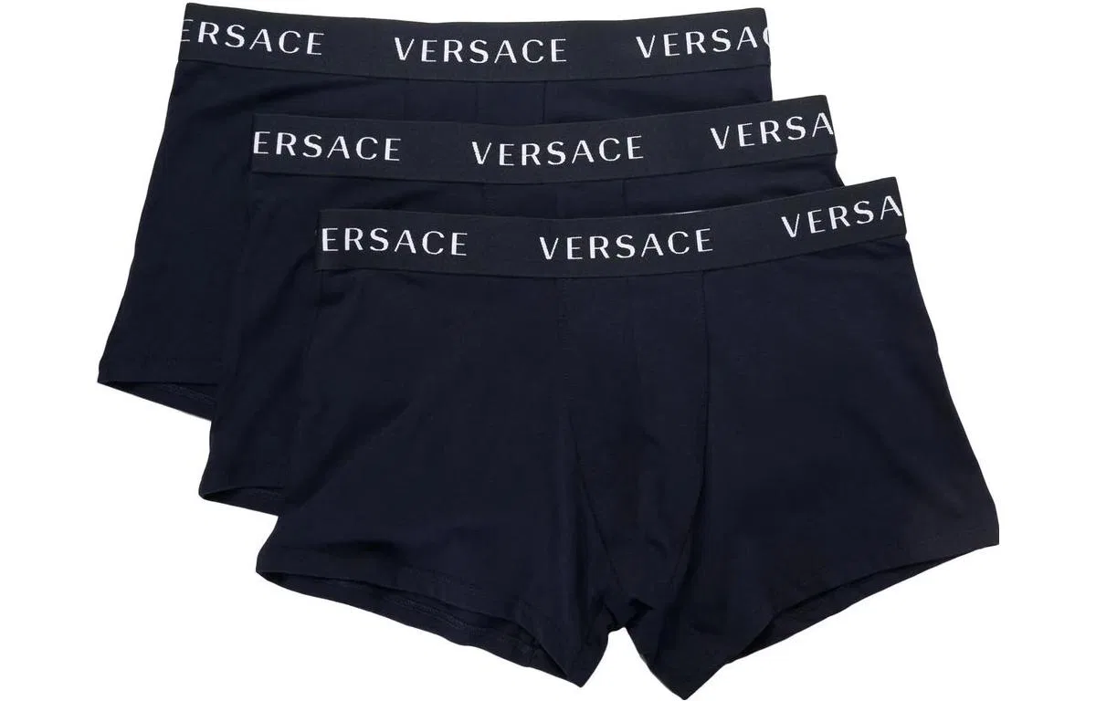 Мужские боксеры с логотипом VERSACE, комплект из 3 штук, Blue