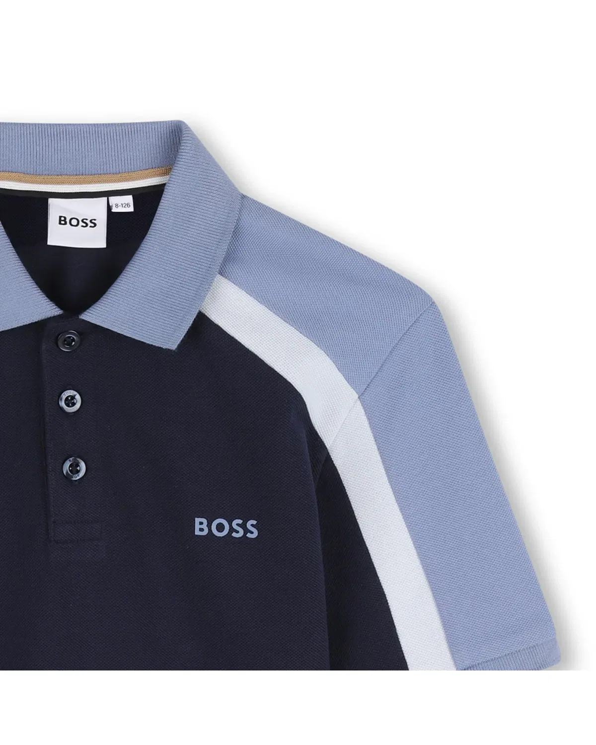 Детское поло для мальчиков хлопковое BOSS Kidswear, Azul — фото 2