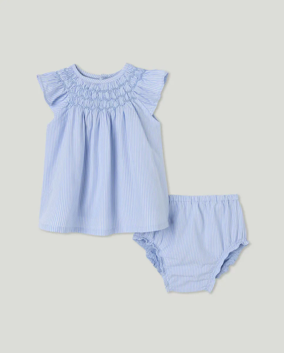

Платье для девочки с полосатым принтом Baby El Corte Inglés, синий