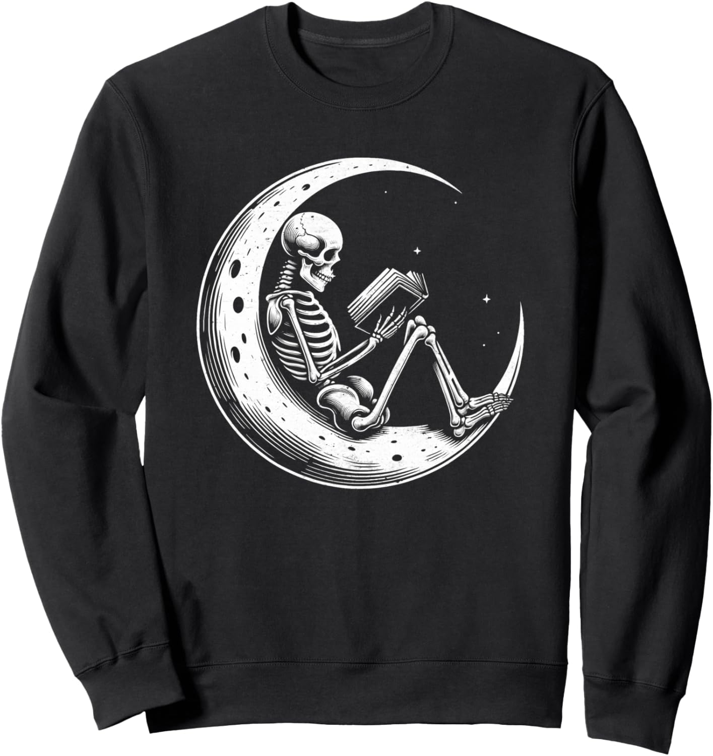 

Полумесяц, скелет, чтение, воображение, толстовка Funwearvm, черный