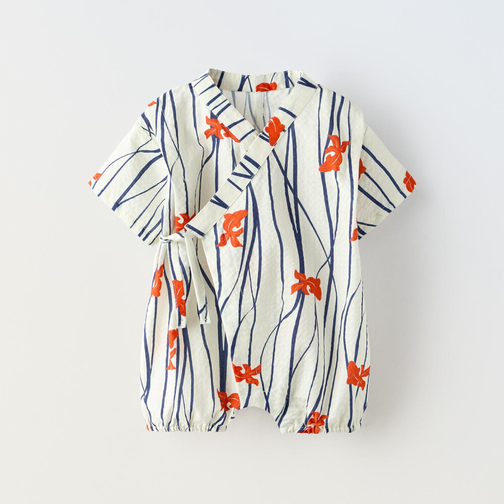 

Комбинезон-кимоно Zara Carp Print Jinbei, светло-бежевый
