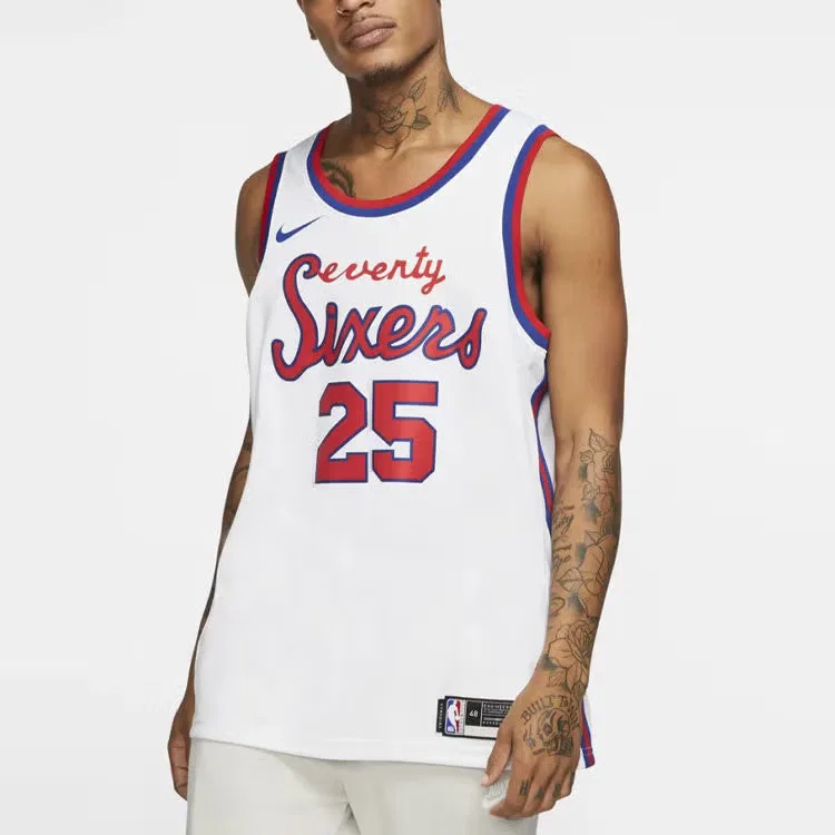 Джерси баскетбольное с принтом Philadelphia 76ers Simmons 2 No. 5 Nike, белый — фото 4