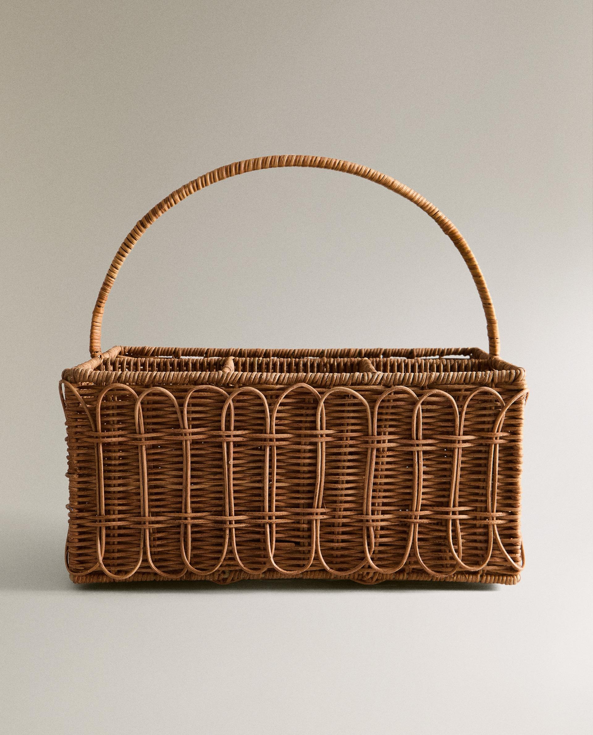 

Корзина для пикника Zara Home Rattan With Handle, светло-бежевый