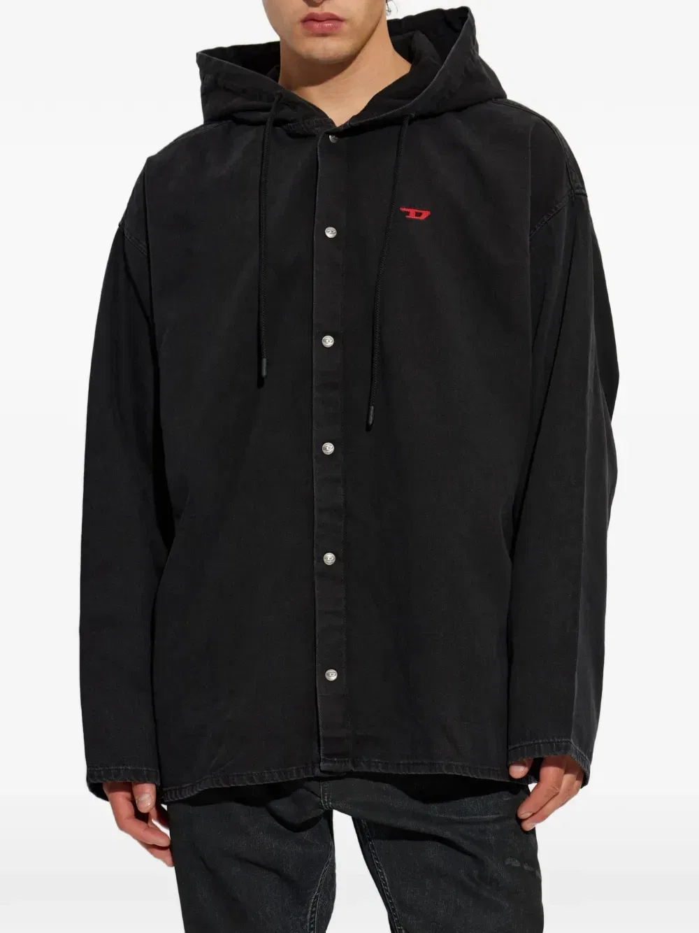 Джинсовая рубашка D-Dewny-Hood DIESEL, черный — фото 3