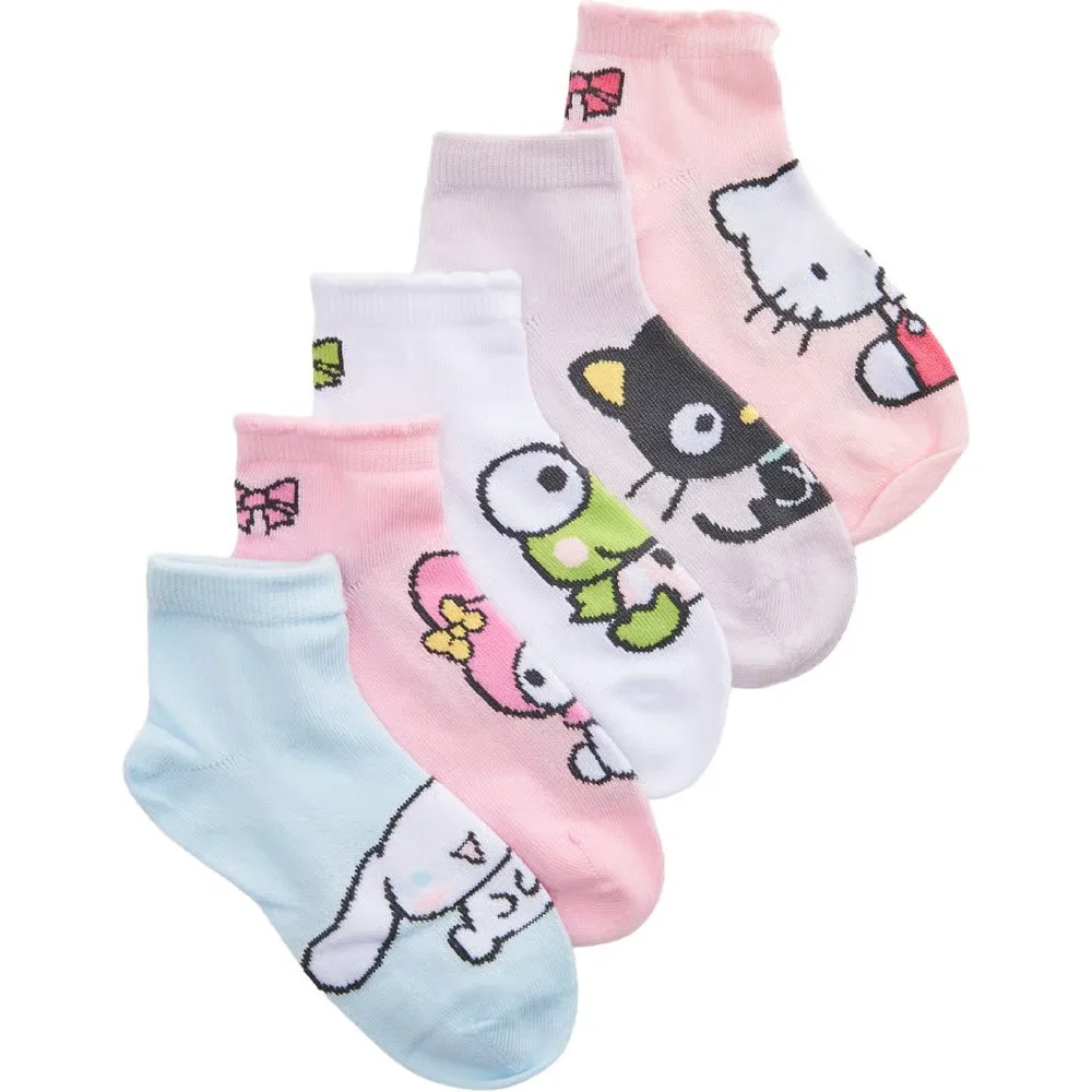 Набор из 5 детских носков Hello Kitty до щиколотки Highpoint, Hello Kitty Assorted