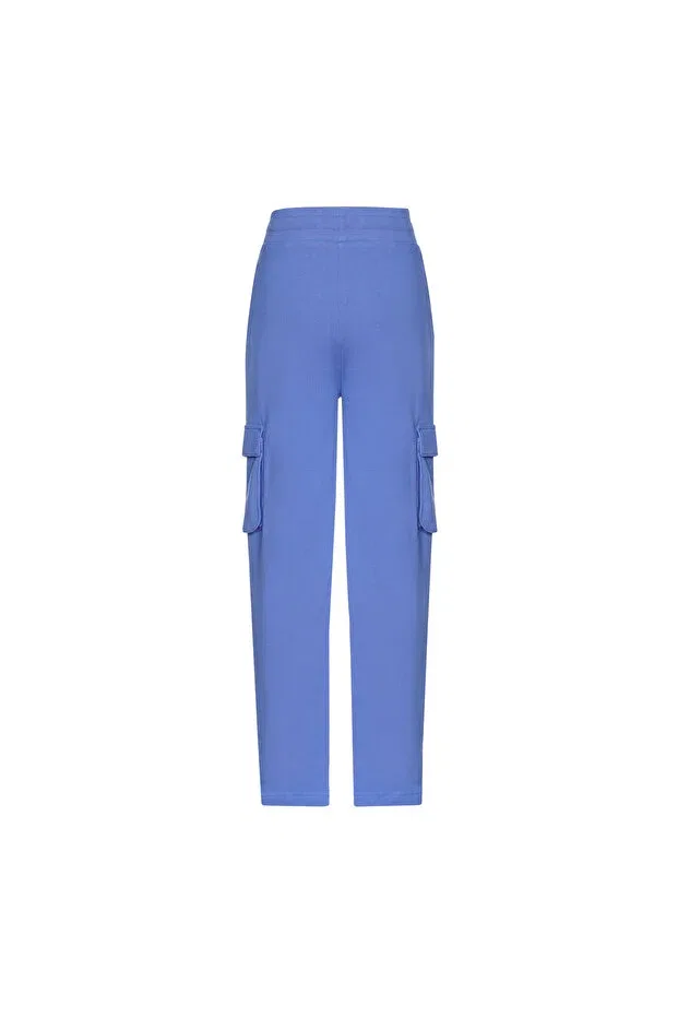Детские спортивные штаны для девочек зауженные Nalu Hummel, Blue — фото 3