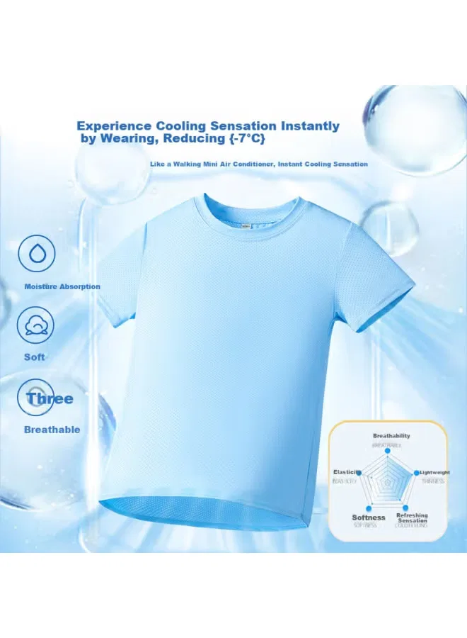 Футболка с коротким рукавом сетчатая дышащая Tonlion Kids, фиолетовый — фото 2