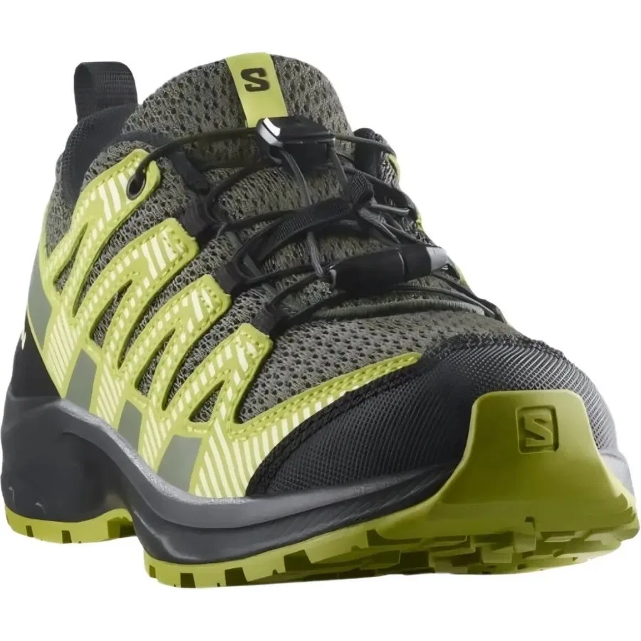 Детские кроссовки для outdoor с защитой носка Salomon XA Pro V8 J, Зеленый — фото 3