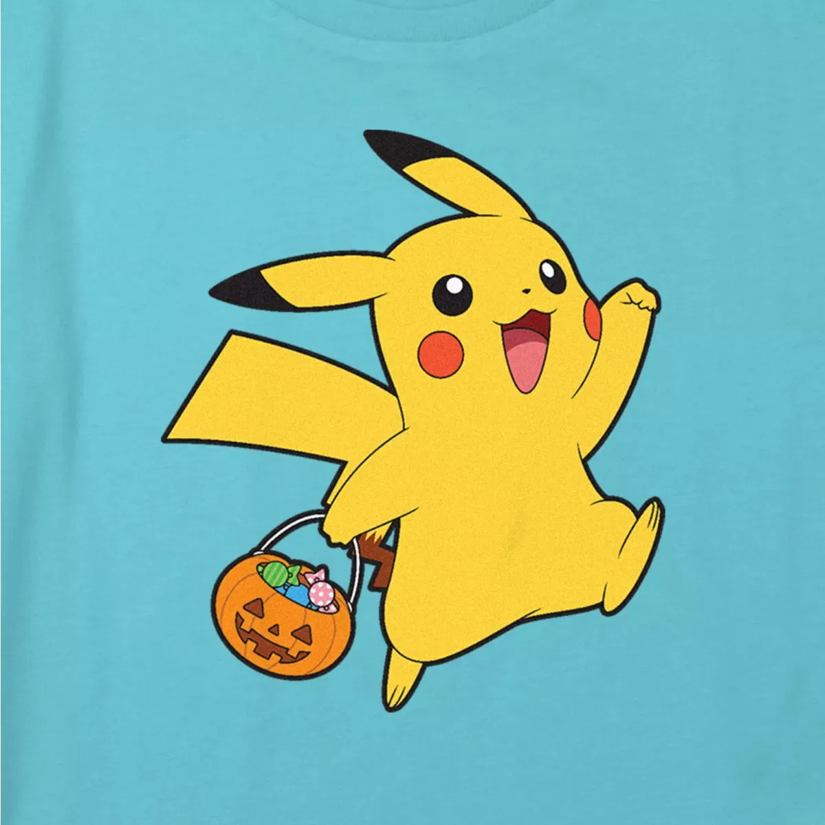 Детский укороченный топ для девочек с принтом Pokemon Halloween Trick-or-Treating Pikachu, Blue — фото 2