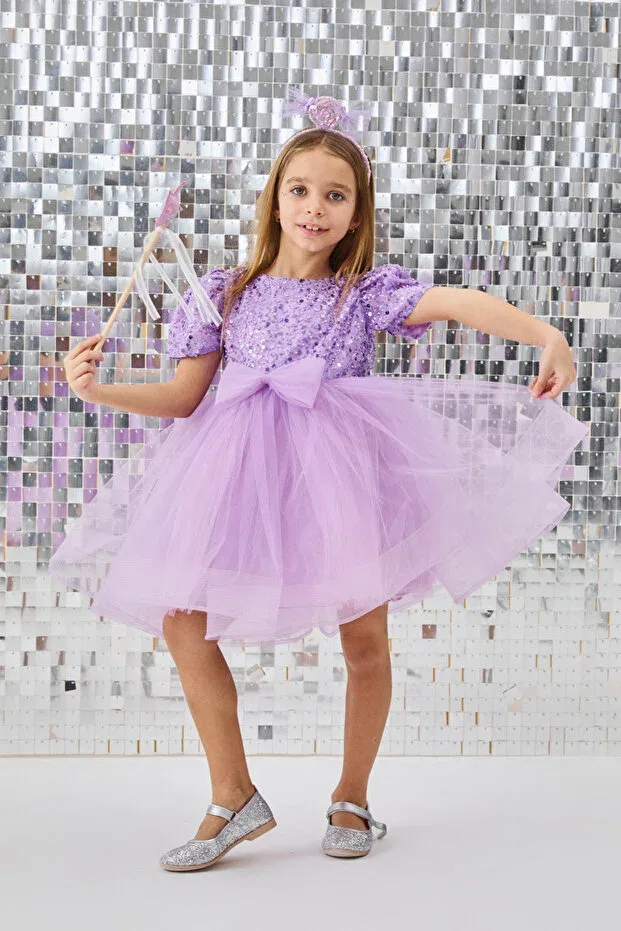 Детское платье для девочек с блестками Party Le Mabelle, Lilac