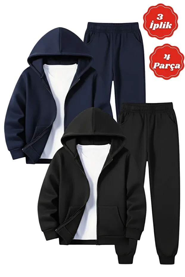 Детский спортивный костюм для мальчиков с капюшоном Fyk Kids, Navy-Black