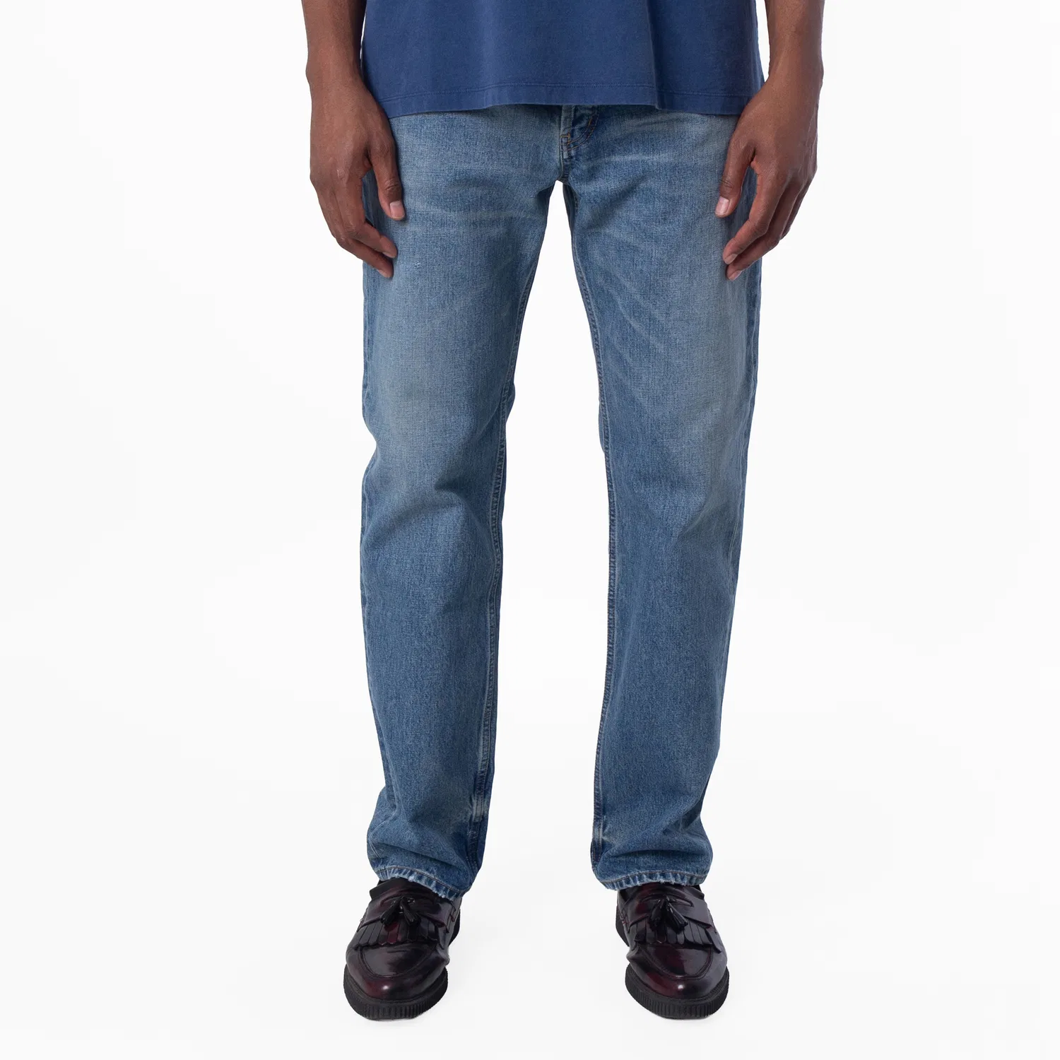 Джинсы прямого кроя Relax Straight-Leg Denim Jeans Saint Laurent, Charlotte Blue