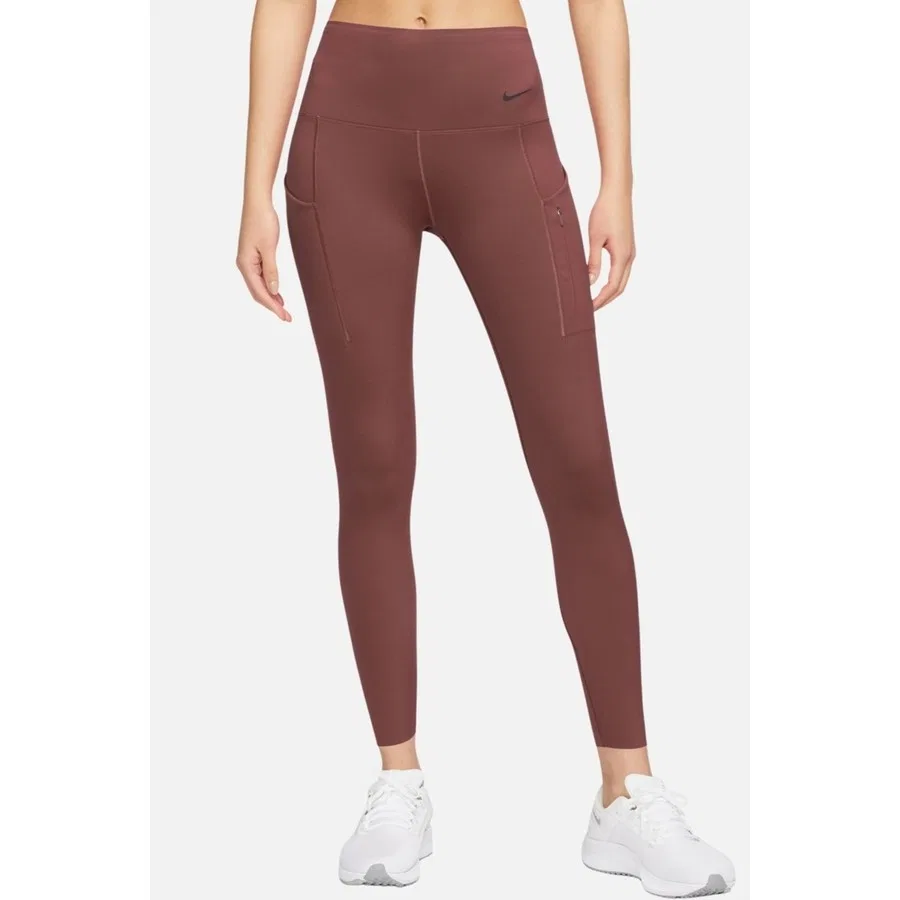 Женские леггинсы для тренировок с высокой посадкой и 6 карманами Nike Training Go Dri Fit Infinalock High Rise 7/8, Коричневый