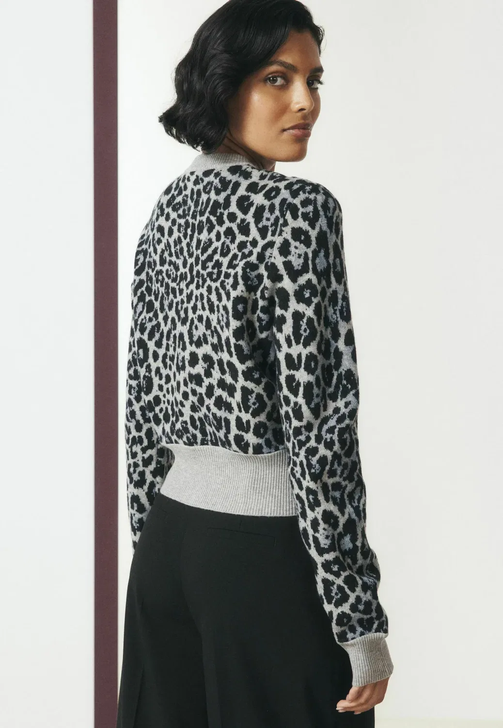 Уютный кардиган на молнии - кардиган Next, Grey Leopard — фото 3