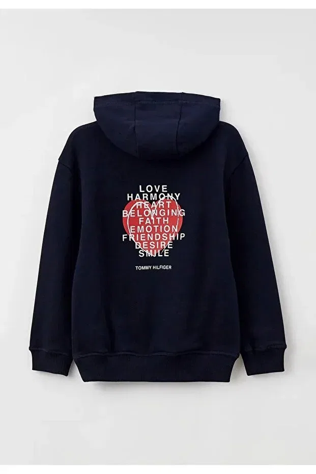 Детское худи с вышивкой Tommy Hilfiger, Navy Blue