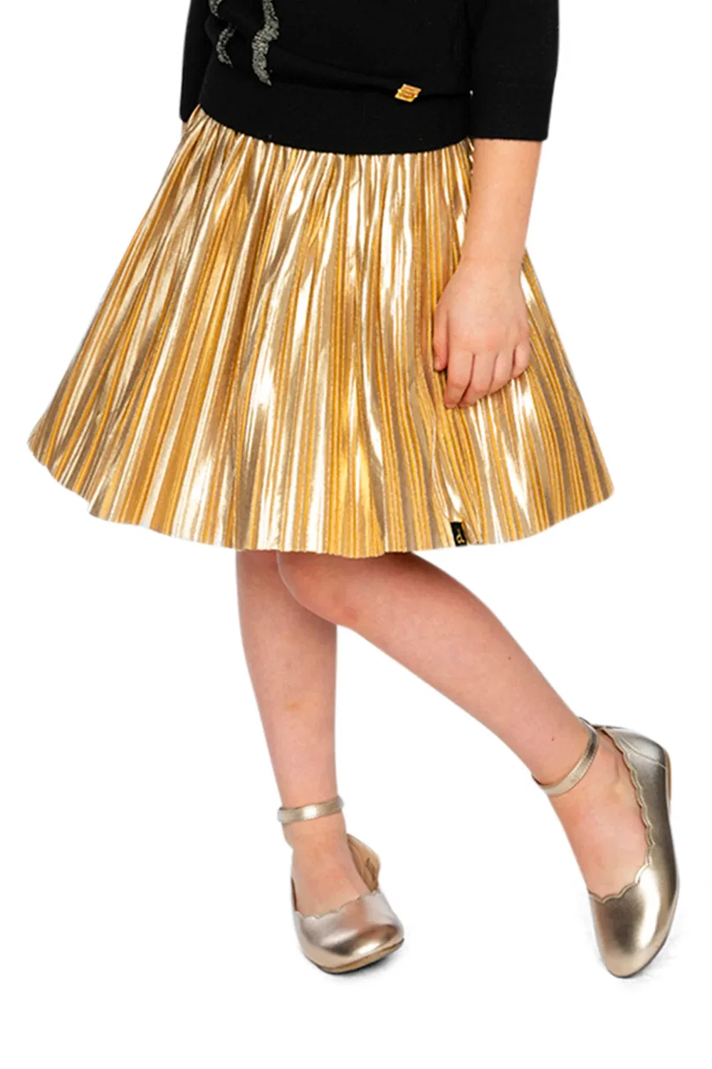 Детская юбка плиссе с блестящей отделкой Skirt Gold Deux par Deux, Gold — фото 2