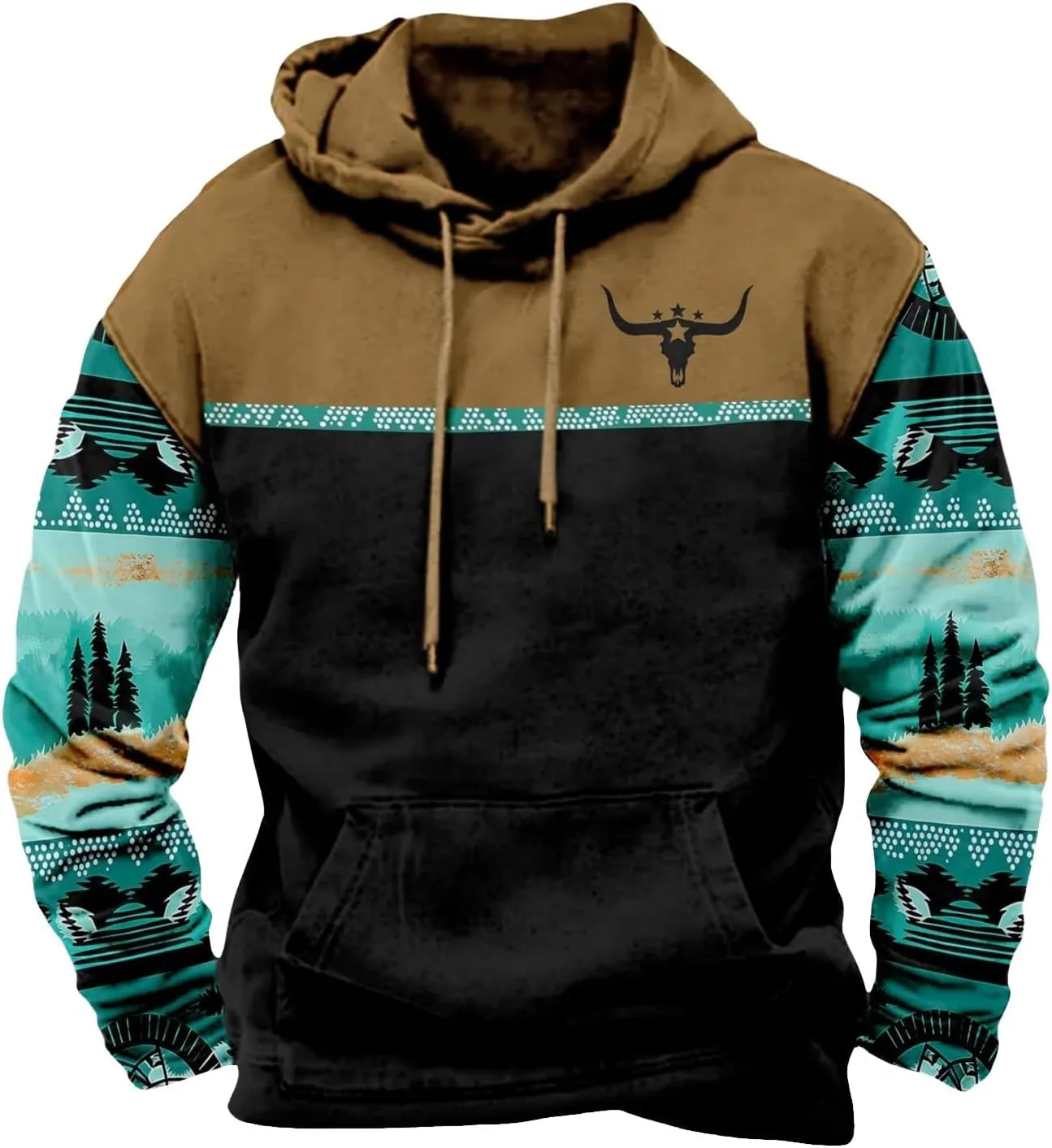 

Толстовка с капюшоном Western для мужчин Tribal Aztec HJINGSUN