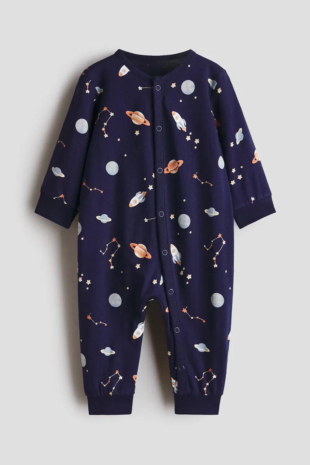 Пижама из набивного хлопка H&M, Marineblau/Planeten