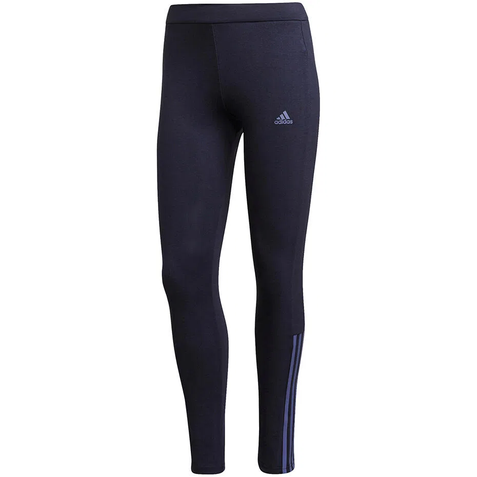 Женские леггинсы с длиной 7/8 Adidas Essentials Fitted 3-Stripes, Darkblau / Konigliches Lila / Violett