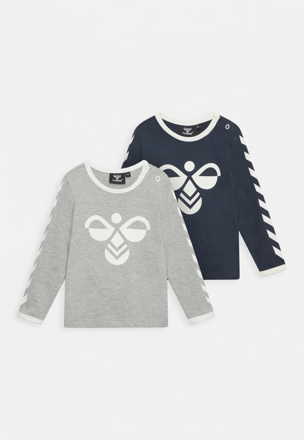 Комплект из двух футболок унисекс Flipper с длинными рукавами Hummel, Grey Melange/Blue Nights