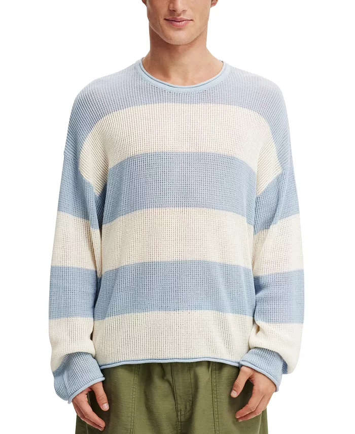 

Мужской свободный летний вязаный свитер COTTON ON, синий