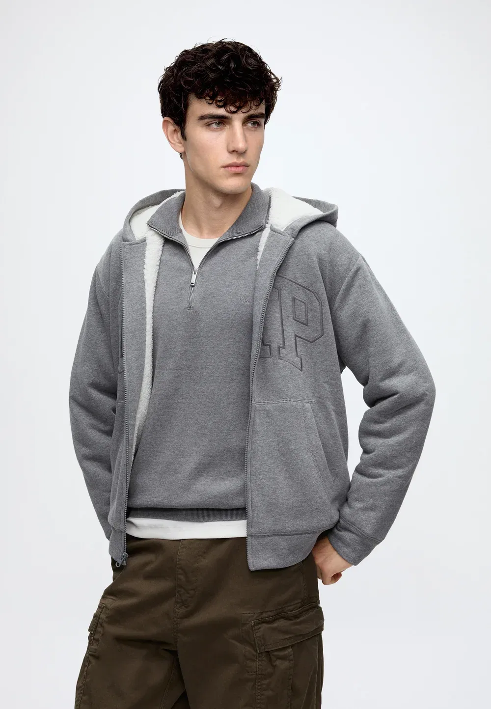 Arch - толстовка на молнии Gap, Grey Heather — фото 4