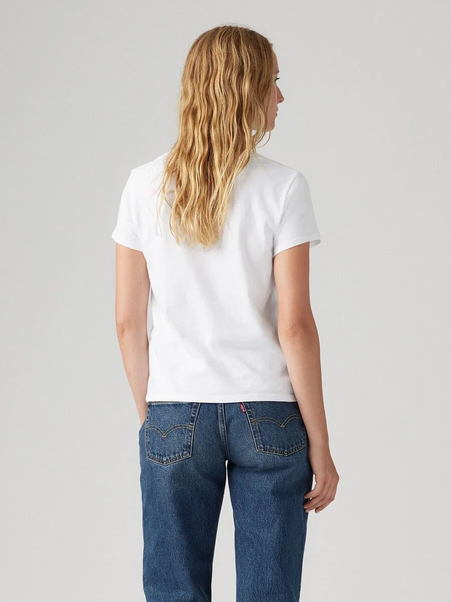 Футболка LEVI'S «Идеальный V-образный вырез» белого цвета — фото 3