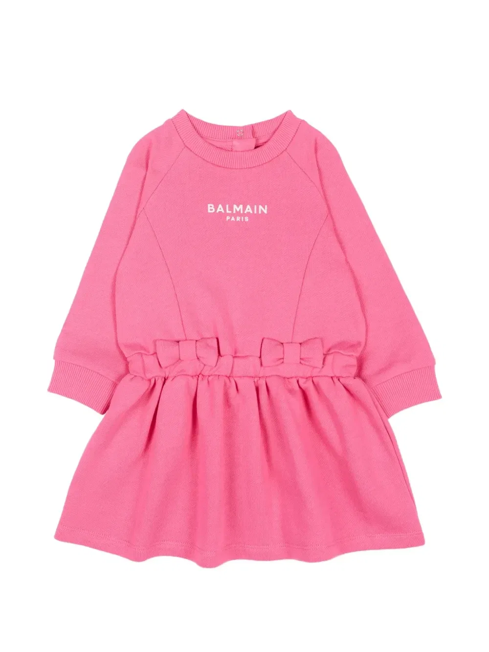 Платье с бантом и логотипом Balmain Kids, розовый