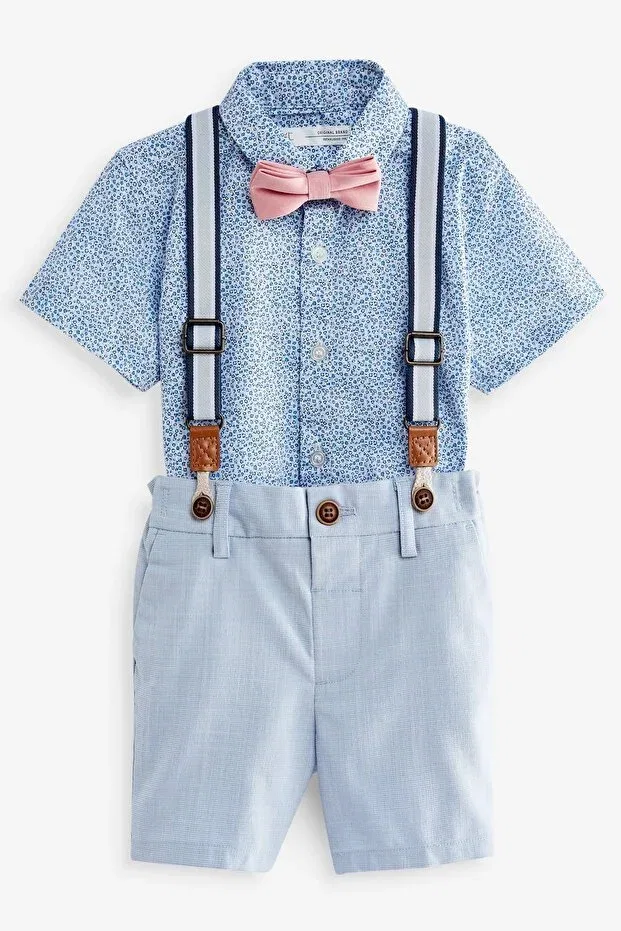 Детский комплект для мальчиков с рубашкой и шортами Next Baby, Blue — фото 2