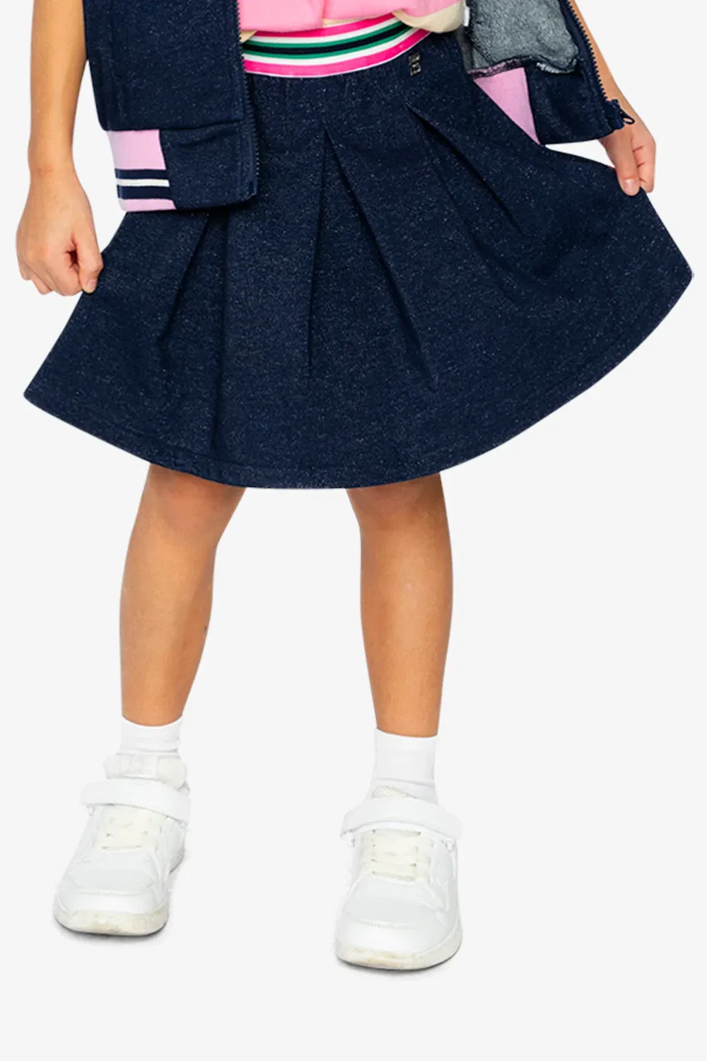 Детская юбка в складку с блеском Ivy Kids Deux par Deux, Navy Blue Denim — фото 4