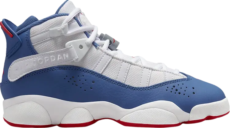 

Кроссовки Jordan 6 Rings GS White True Blue, синий, Синий;серый, Кроссовки Jordan 6 Rings GS White True Blue, синий