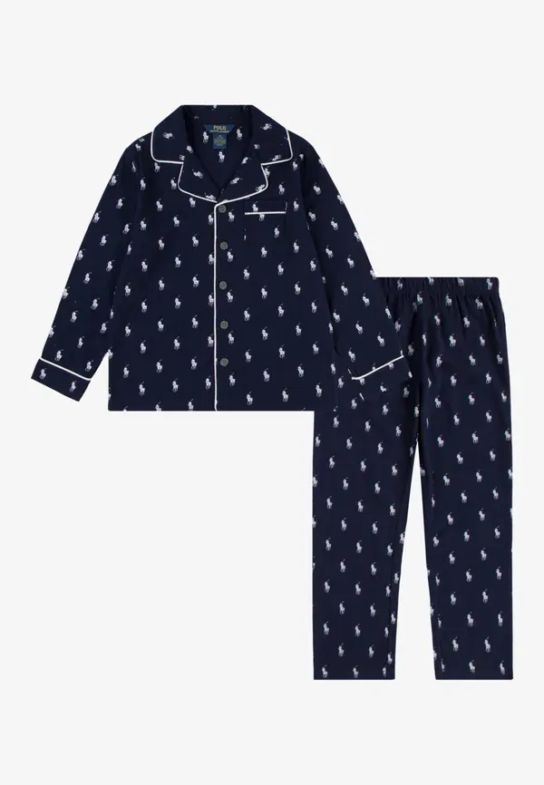 Пижамный комплект с принтом Polo Ralph Lauren, Newport темно-синий