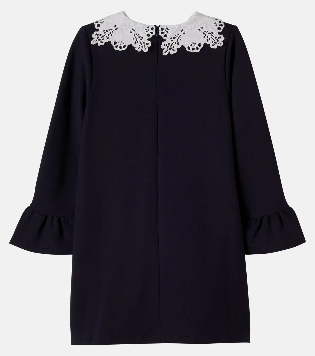 Вышитое платье из джерси с оборками Chloé Kids, синий — фото 3