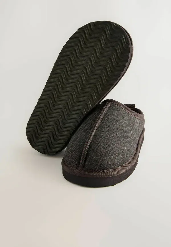 Тапочки с подкладкой cosy mule slippers Next, Chocolate Brown Herringbone, коричневый/шоколадный — фото 3