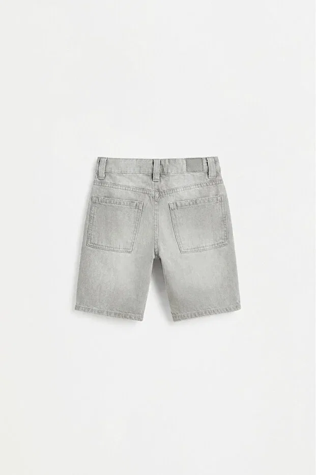 Детские шорты джинсовые свободного кроя Lefties, Light Gray — фото 2