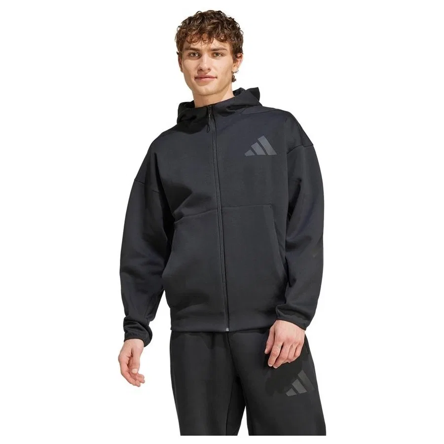 Мужской свитшот с капюшоном и длинным рукавом adidas Z.N.E. FZ, Черный — фото 3
