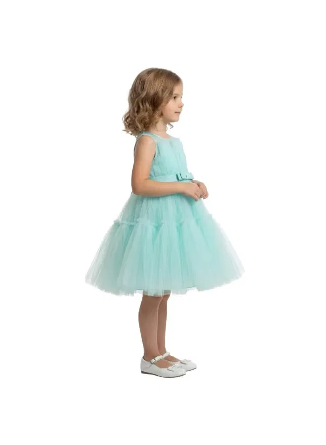 Платье без рукавов с многослойной юбкой Layered tulle dress D'Daniela, мятный — фото 2