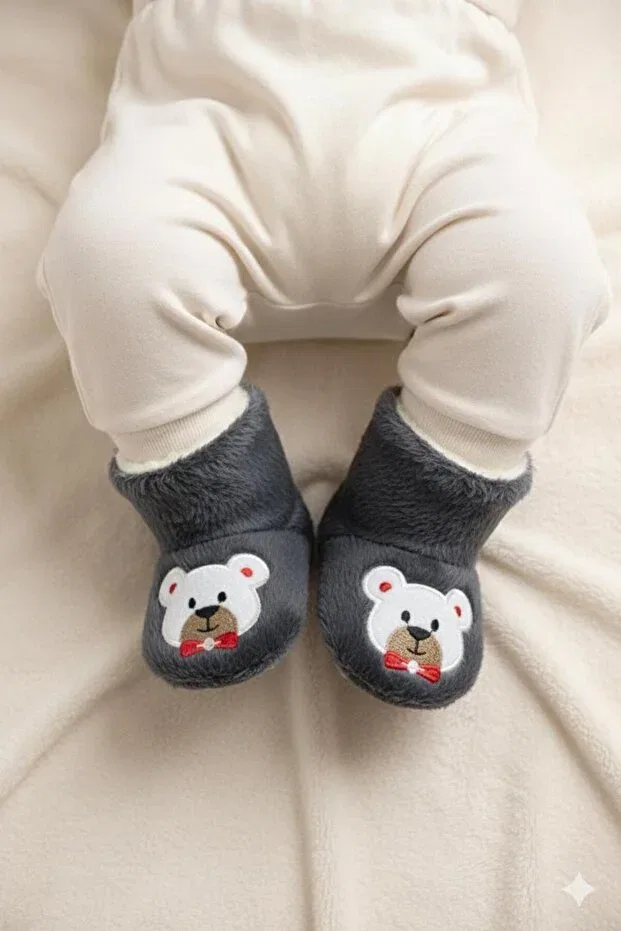Детские тапочки для девочек с принтом Numix Baby Kids, Gray