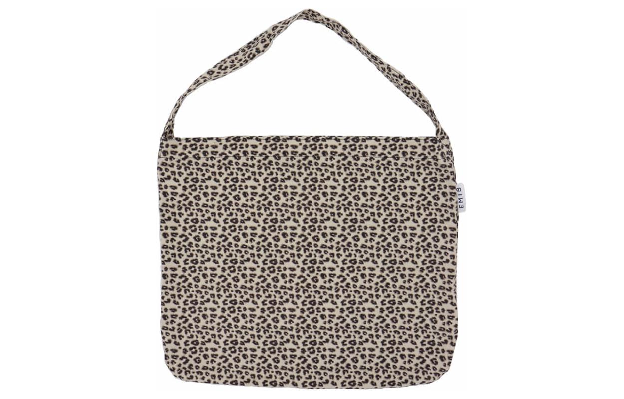 

Emis Хлопковая сумка через плечо унисекс кремового цвета в леопардовом принте, Cream Leopard Print