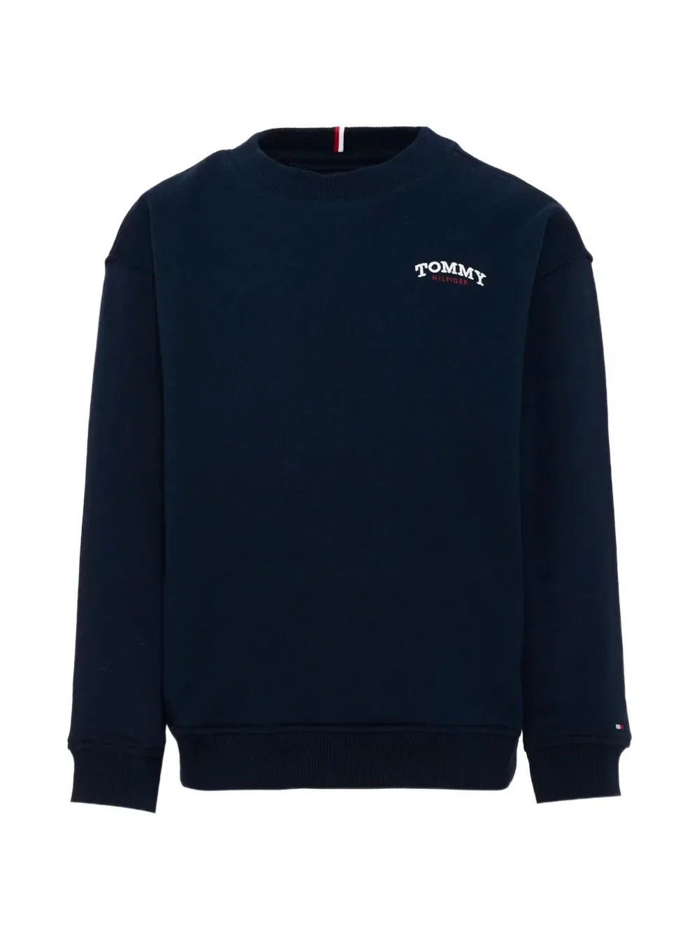 Свитшот с круглым вырезом и вышитым логотипом Tommy Hilfiger Junior, синий