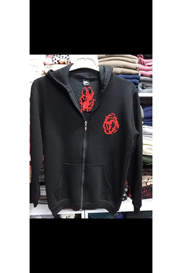 Детский кардиган на молнии с капюшоном, утепленный, Butik, Black