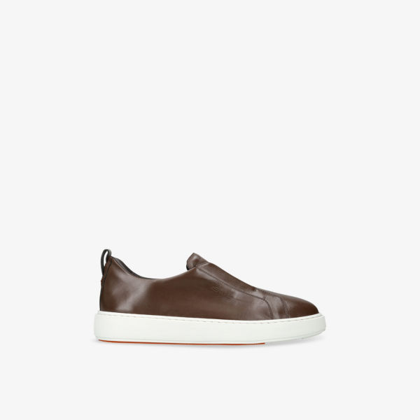 

Кроссовки кожаные Santoni Victory Icon, коричневый