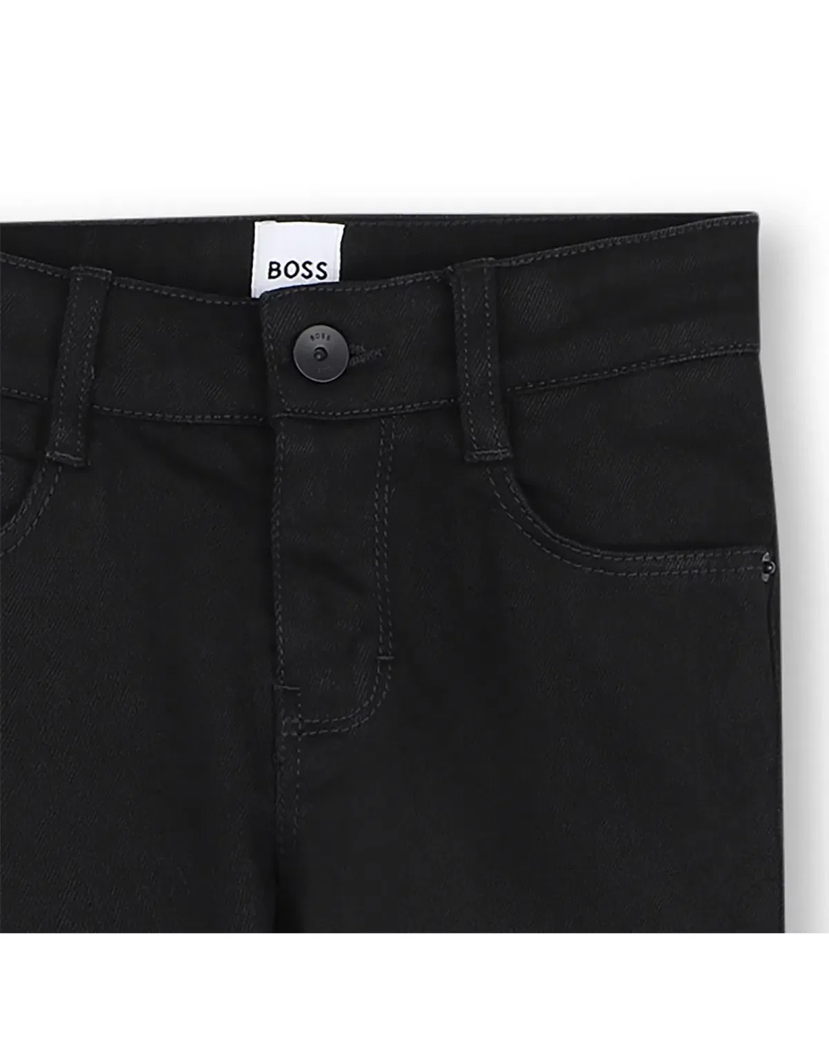 Детские джинсы для мальчиков из хлопка BOSS Kidswear, Negro — фото 2