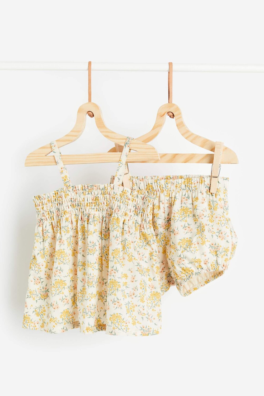 

Комплект для девочек H&M Cotton, 2 предмета, кремовый/желтый