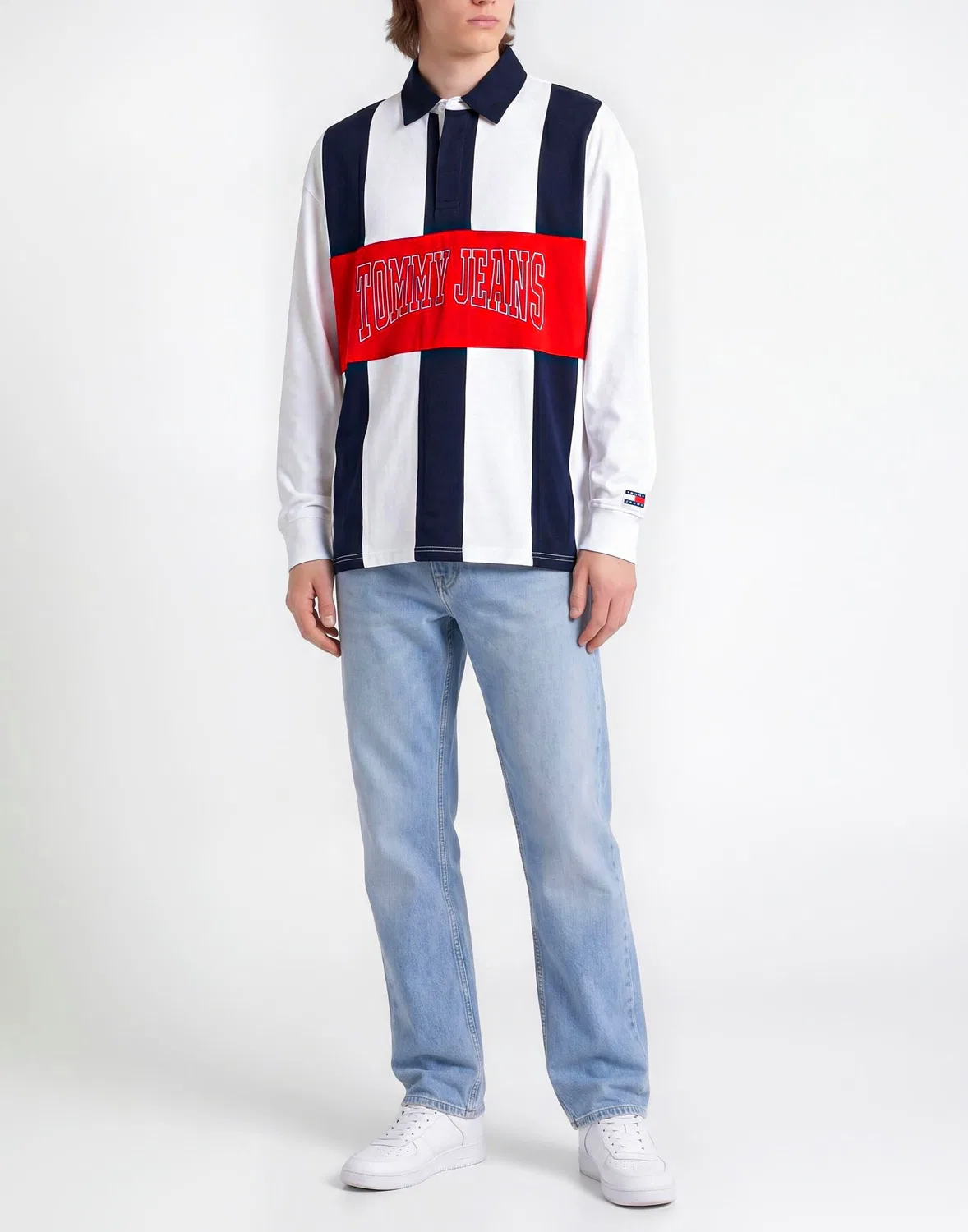 Мужская футболка-поло с длинным рукавом Tommy Hilfiger, белый — фото 2