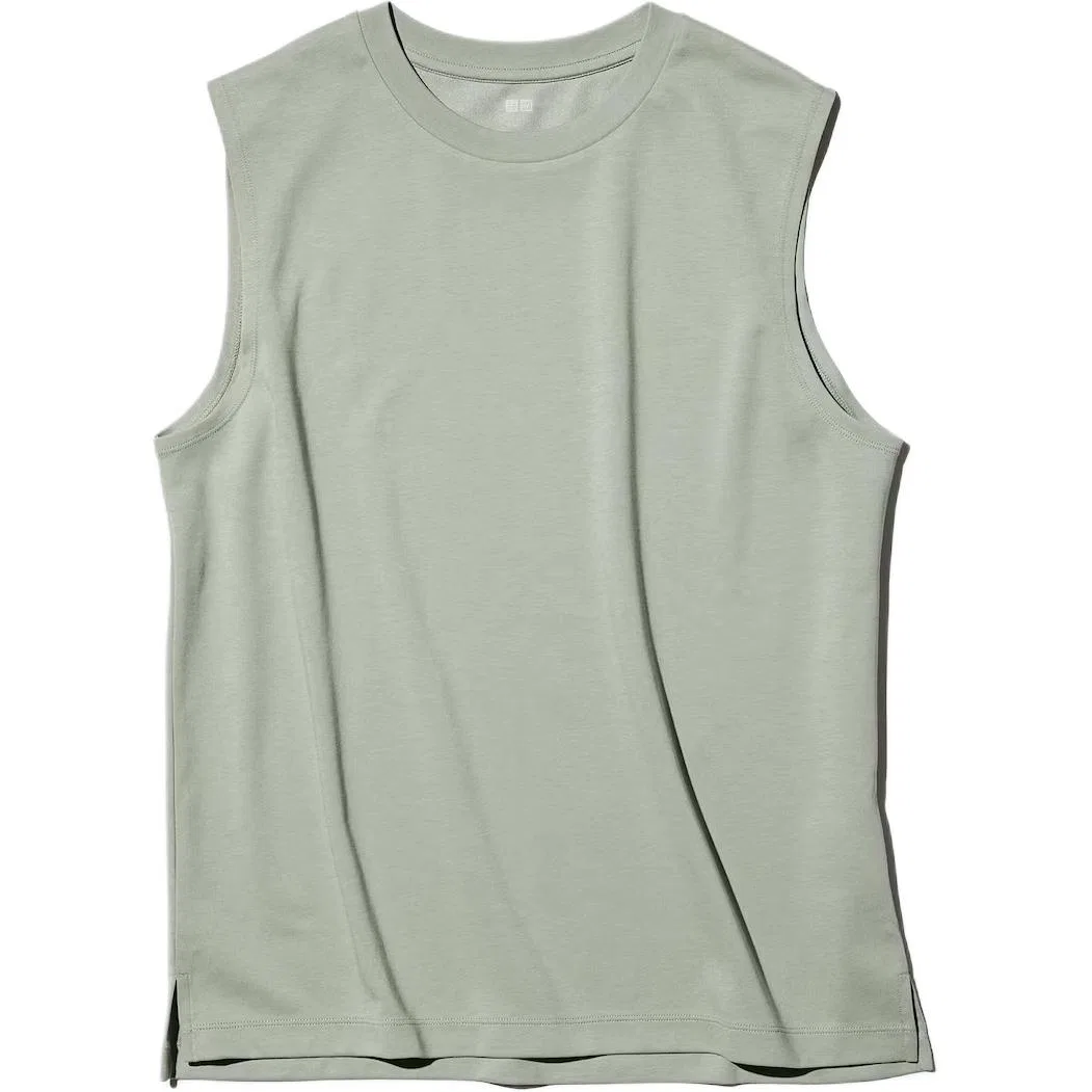 Женская майка-безрукавка AIRism с круглым вырезом, Green, UNIQLO