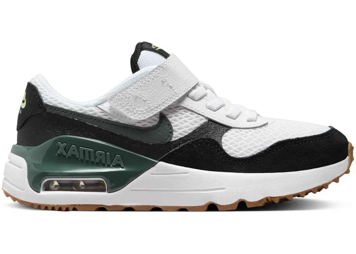 Детские кроссовки Lifestyle Nike Air Max SYSTM, White/Black/Barely Volt/Vintage Green