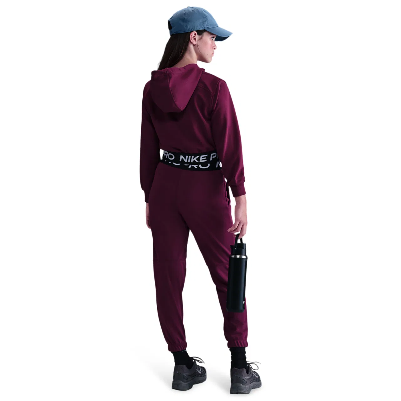 Детское худи на молнии Dri-FIT Full-Zip Fleece Nike, цвет Bordeaux/Black/White — фото 4