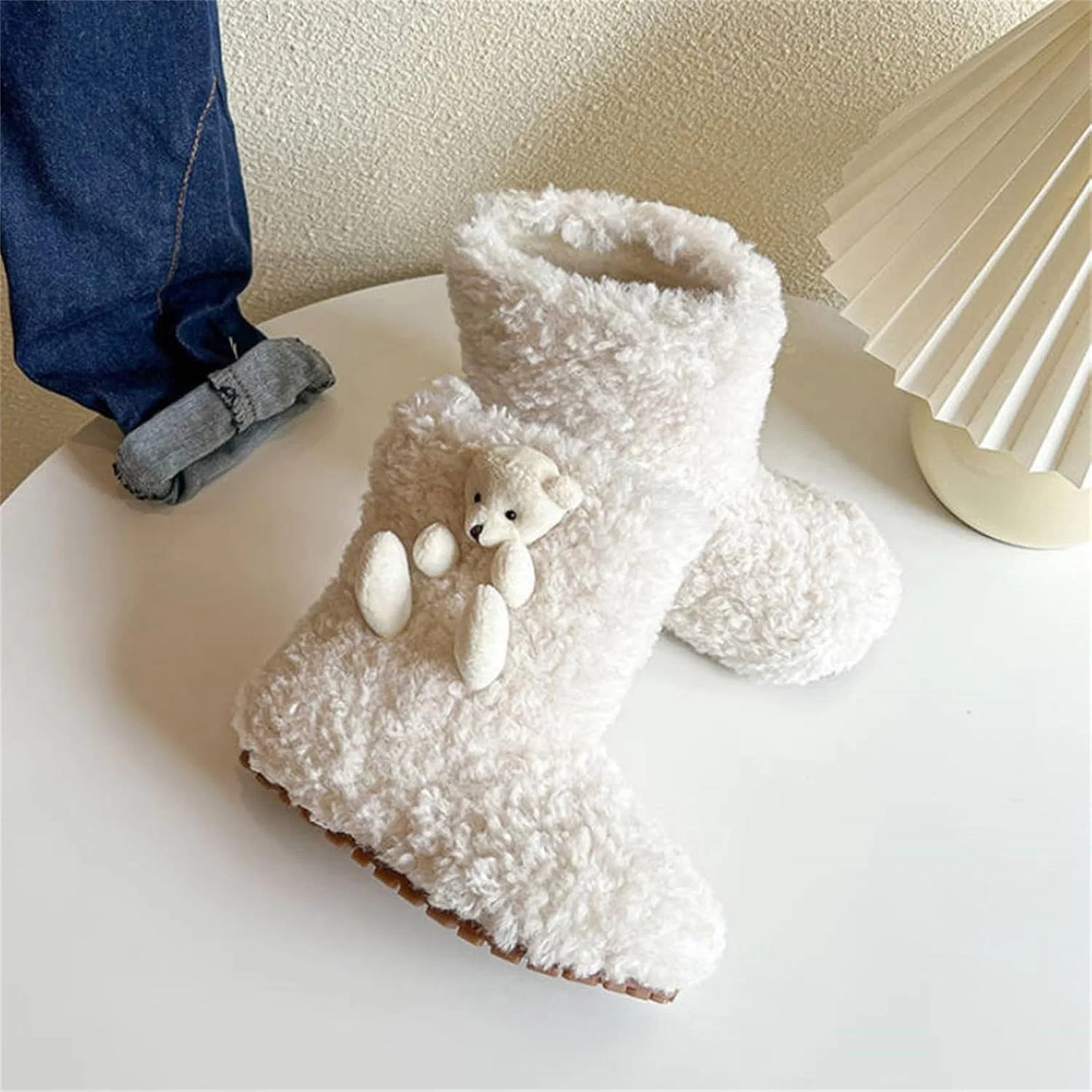 Детские сапоги для девочек с мехом, модель Fur Boots, Zzalalana, Beige — фото 3