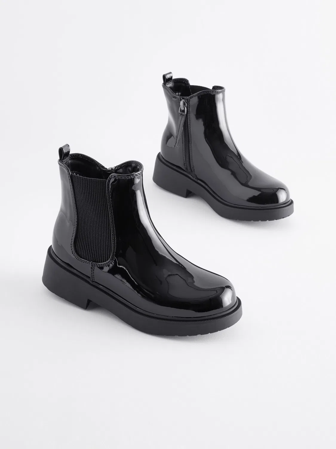 Челси ботинки Black Patent, Wide Fit Next, Black Patent